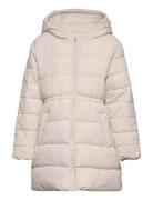 Quilted Long Coat Cream Mango