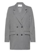 Slfmyla Ls Relax Blazer Mgm Stripe Noos Grey Selected Femme