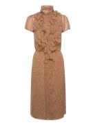 Liljasz Crinkle Ss Dress Brown Saint Tropez