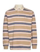 Brodie Striped Rugby Shirt Beige Wood Wood