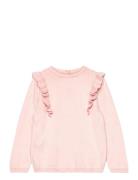 Ruffle Knitted Sweater Pink Mango