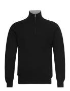 Man Half Zip Black Davida Cashmere