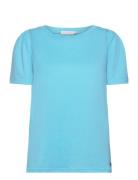 T-Shirt With Pleats Blue Coster Copenhagen