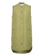 Kamaria Quilted Waistcoat Long Green Kaffe