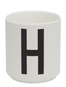 Porcelain Cup A-Z, Æ, Ø White Design Letters