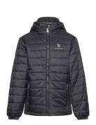 Uspa Hooded Quilted Jacket Black U.S. Polo Assn.