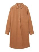 Corduroy Dress Solid Brown Tom Tailor