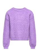 Vmella Ls O-Neck Pullover Ga Girl Noos Purple Vero Moda Girl