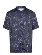 Chrome Tribal Printed Summer Shirt Navy HAN Kjøbenhavn