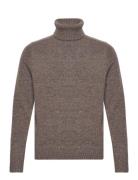 Brushed Roll Neck Jumper Brown Superdry