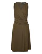 Surplice Jersey Sleeveless Dress Green Lauren Ralph Lauren