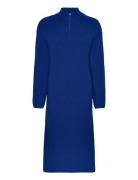 Slfkamma Half Zip Ls Knit Dress Camp Blue Selected Femme