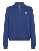 Flag & Logo Fleece Quarter-Zip Pullover Blue Polo Ralph Lauren