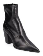Pointed-Toe Ankle Boot Swith Zip Closure Black Mango