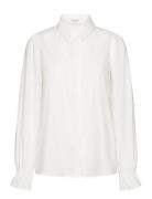 Shirt W/ Smock Detail White Rosemunde