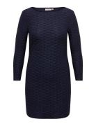 Carastra L/S V-Neck Glitter Dress Jrs Bf Blue ONLY Carmakoma