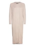 Round-Neck Knitted Dress Cream Mango