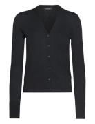 Cotton Modal-Ls Vn Cardigan Black Lauren Ralph Lauren