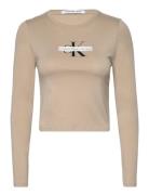 Seasonal Monologo Long Sleeve Beige Calvin Klein Jeans