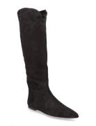 Suede Knee-High Flat Boot Black Polo Ralph Lauren