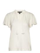 Jersey Tie-Neck Top White Lauren Ralph Lauren