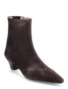 Boots - Block Heel With Zipper Brown ANGULUS