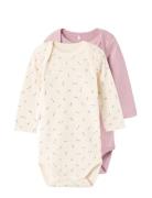 Nbfbody 2P Ls Buttercream Floral Noos Patterned Name It