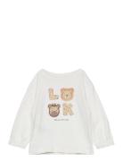 Printed Long Sleeve T-Shirt Cream Mango