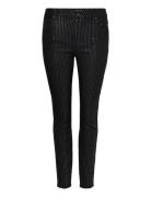 Carblush-Vada Shine Stripe Skinny Pnt Black ONLY Carmakoma