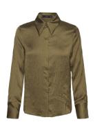 Satin Textured Shirt Green Mango