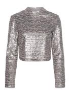Adalynn Sequin Top Silver French Connection