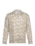 Leaf Aop Shirt L/S Beige Lindbergh