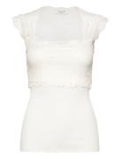 Silk T-Shirt W/ Lace White Rosemunde