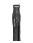 Sequin Maxi Slit Dress Black ROTATE Birger Christensen