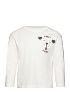 Printed Long Sleeve T-Shirt White Mango