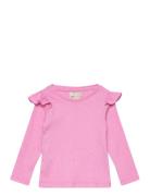 Kmgsilja L/S O-Neck Frill Jrs Pink Kids Only