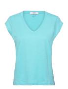 Cc Heart V-Neck T-Shirt Blue Coster Copenhagen