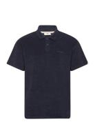 Akkikki S/S Frotte Polo Tee Blue Anerkjendt