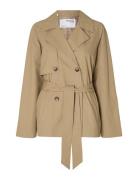 Slfbelinda Short Trench Coat Beige Selected Femme