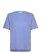 Mschterina Organic Small Logo Tee Blue MSCH Copenhagen