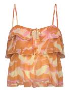 Recycled Chiffon Strap Top Orange Rosemunde