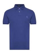 Custom Slim Fit Mesh Polo Shirt Blue Polo Ralph Lauren