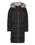 Faux Fur–Trim Hooded Down Coat Black Lauren Ralph Lauren
