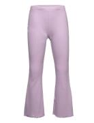 Leggings Flare Rib W Frill Edg Purple Lindex