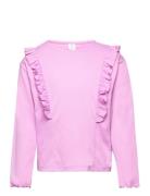 Top Long Sleeve Flounce Pink Lindex