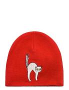 Angry Cat Patch Hat Red Mini Rodini