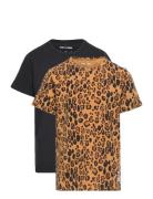 Basic Leopard Ss Tee 2-Pack Black Mini Rodini