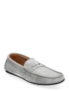 Slhsergio Suede Penny Driving Shoe Grey Selected Homme