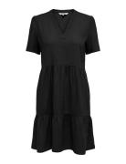 Onltiri-Caro S/S V-Neck Lin Dress Cc Pnt Black ONLY