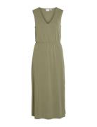 Vimodala V-Neck S/L Midi Dress - Noos Green Vila